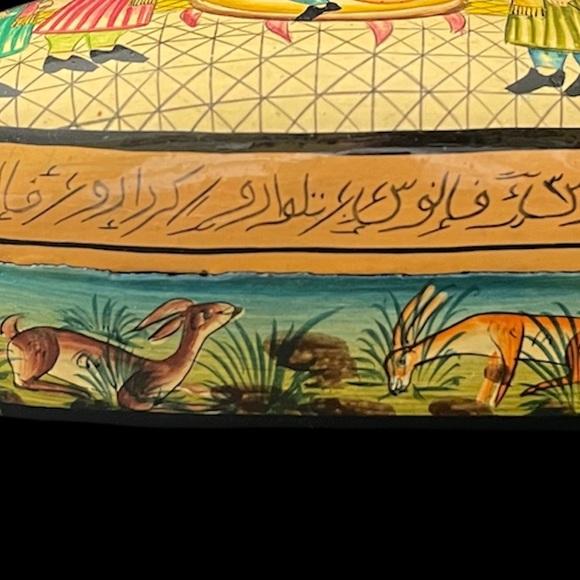 🇮🇳 INDIA VINTAGE HANDMADE HAND PAINTED LACQUERED BOX - Picture 10 of 13
